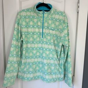 Glissade Women's Turtleneck Ski Sweater Mint Green and White Size 54( XL)